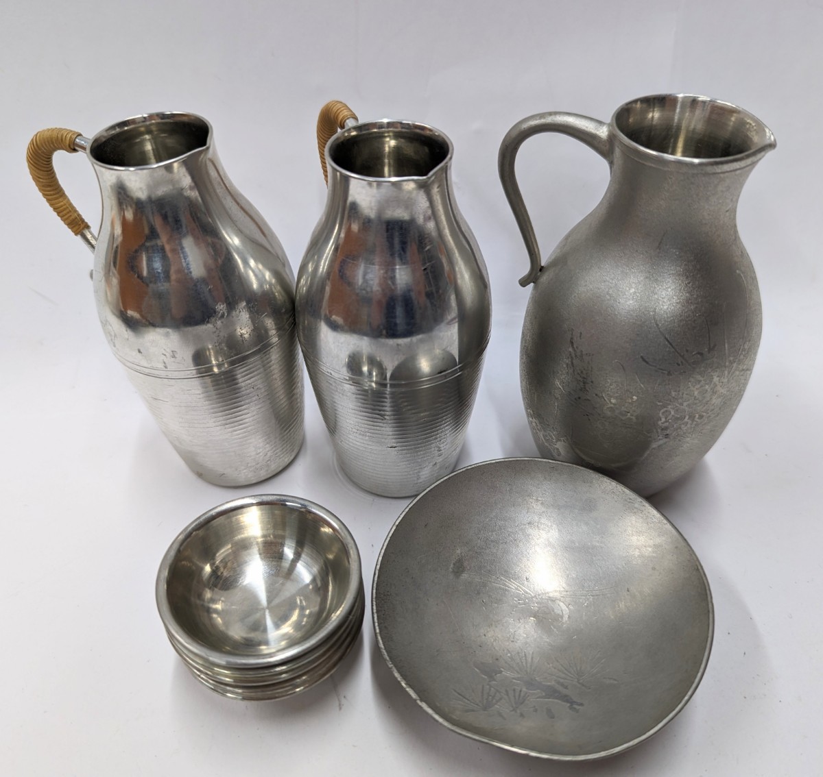 □【錫製品】徳利3点 ボウル5点 盃1点 セット 本錫 正錫 半錫 サツマ 