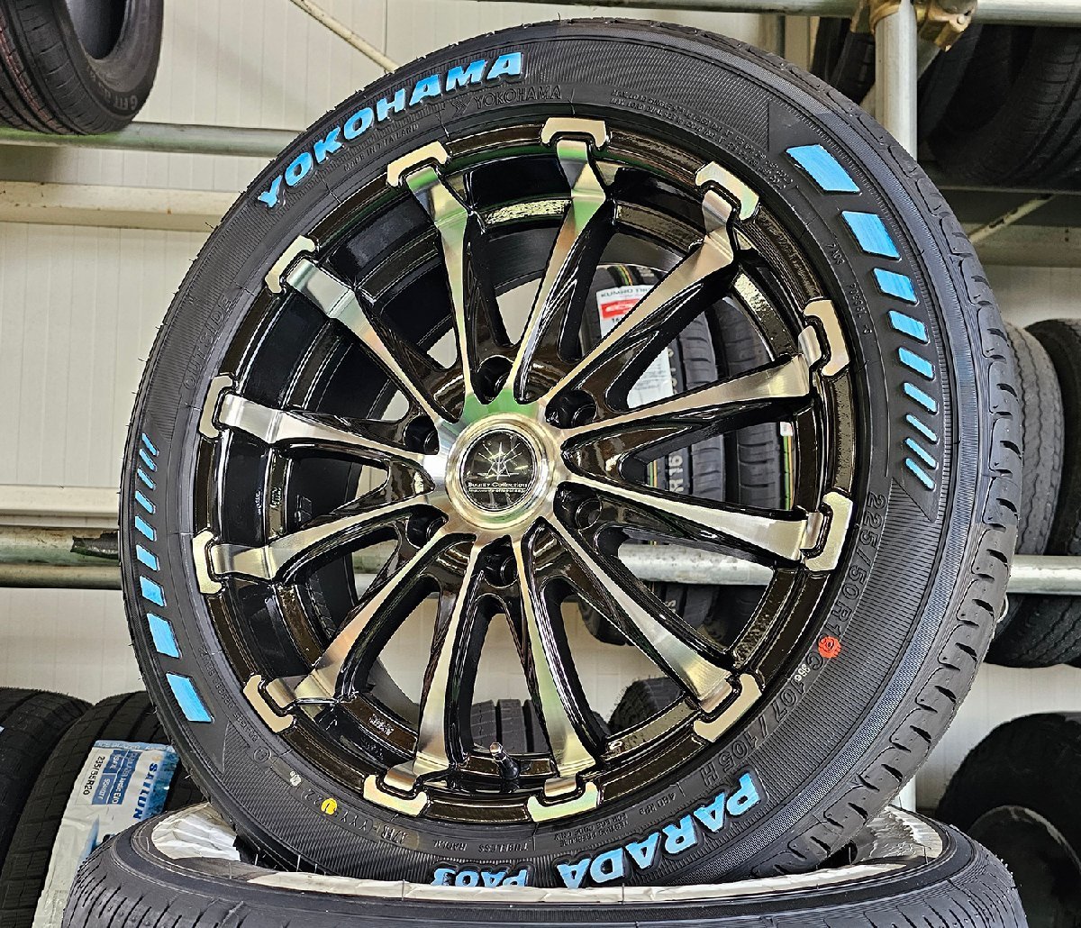 200系ハイエース レジアスエース 新品タイヤホイール 車検対応 Bounty Collection BD12 ヨコハマ PARADA PA03 225/50R18 18インチ