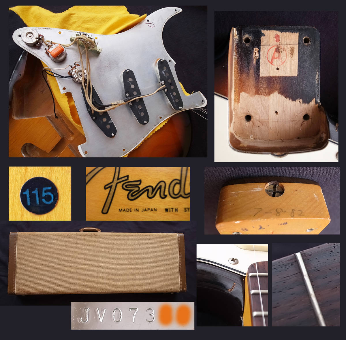 最初期! JV シリアル 1982年 ST62-115 3TS Fender Japan STRATOCASTER
