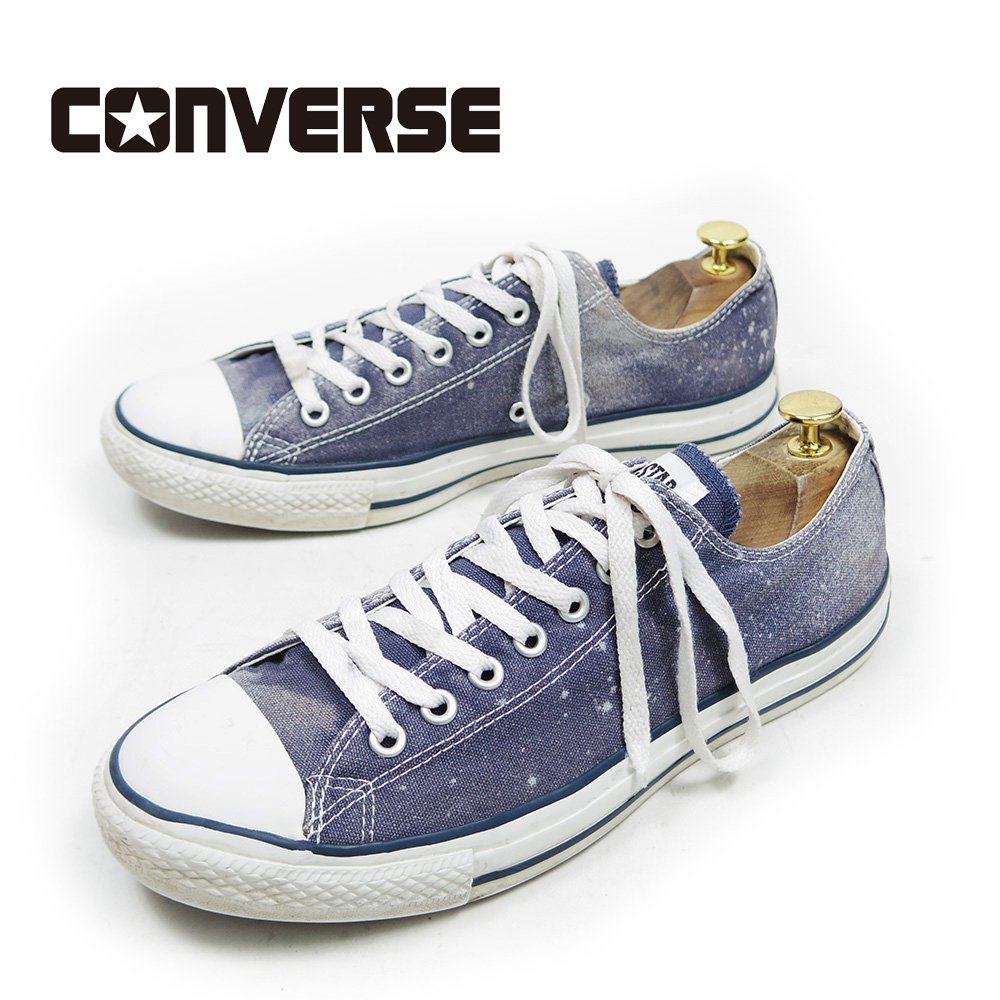 28.5cm相当　CONVERSE ALL STAR　コンバース オールスター　ローカット　スニーカー　キャンバス　ブリーチ加工　宇宙デザイン　/U3900