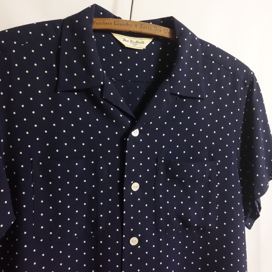 【Radiall ラディアル オープンカラー レーヨン ドット シャツ S】RAD-14SS-SH023 水玉 ボックスシャツ