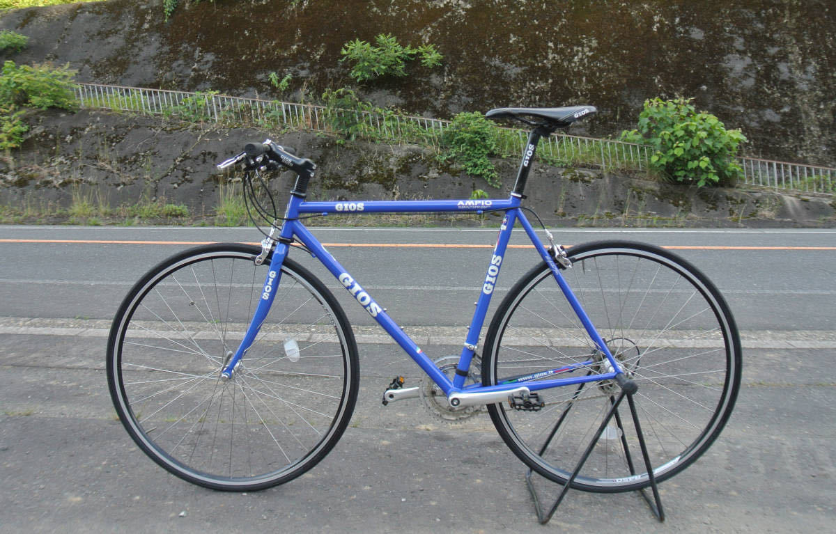 1円～GIOS ジオス AMPIO 軽快クロスバイク 18段 青色 172(Mサイズ 