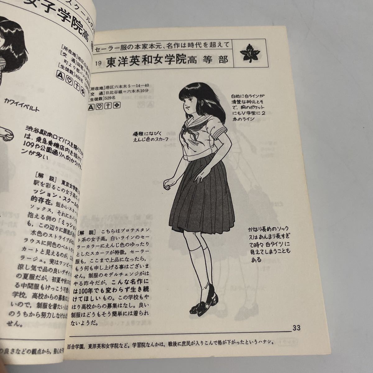 東京女子高制服図鑑 森伸之 南伸坊 滝本淳助 昭和60年発行 第5刷 弓立 
