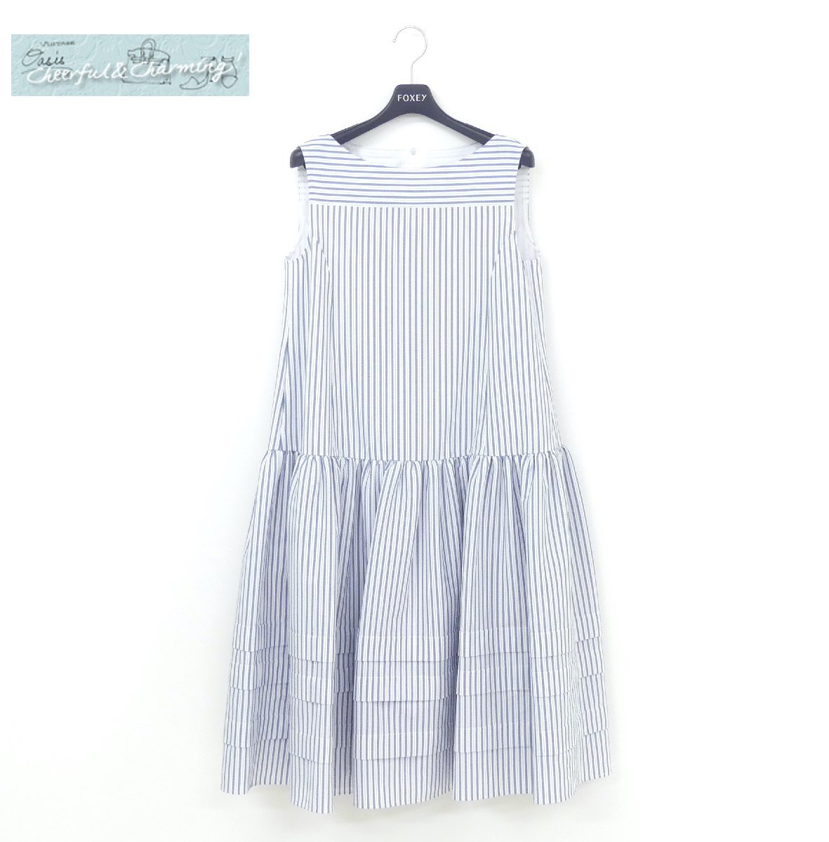 新作 未使用 FOXEY NEWYORK ドレス ワンピース ミュゼ 38 ブルー  