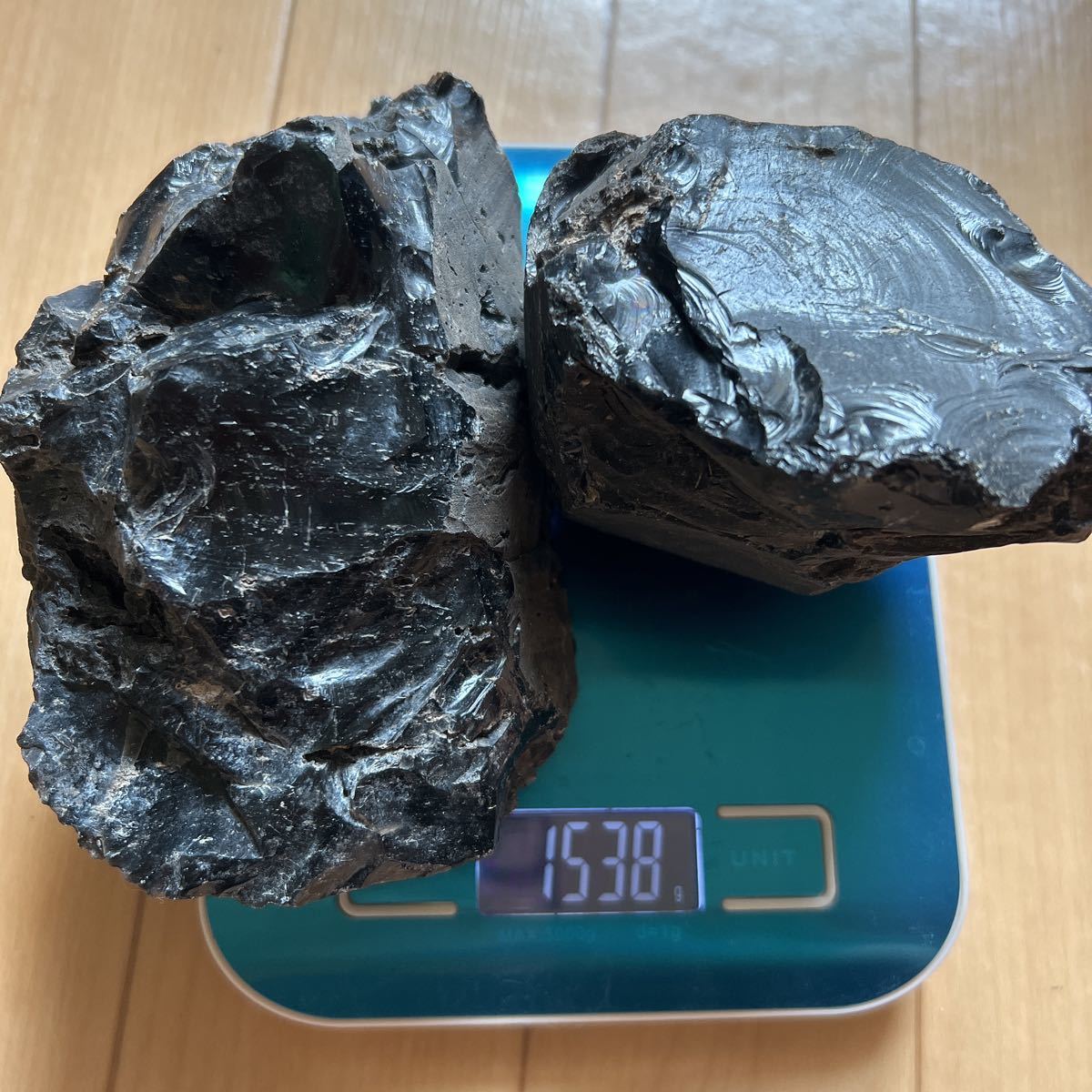 1530g 国産オブシディアン 黒曜石 佐賀県 石核 縄文 アクアリウム 