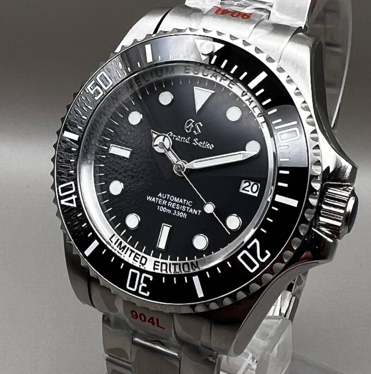 SEIKO MOD NH35 カスタム ブラック 43mm マリーナ ダイバーズ 手巻き 