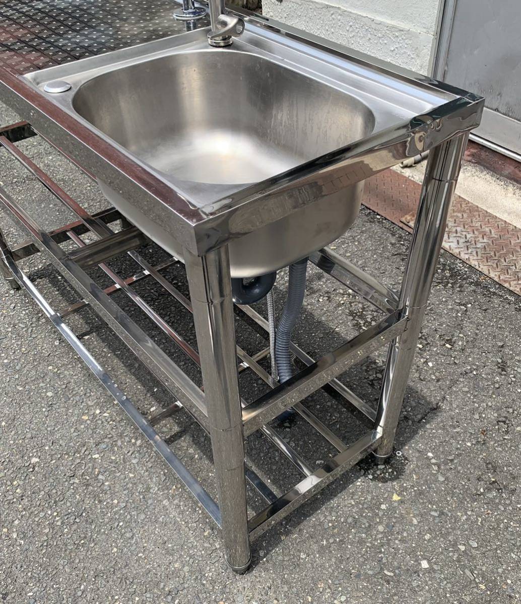 業務用 1槽シンク 幅1200×奥450×高さ800(mm) 水切りシンク 右シンク 台 