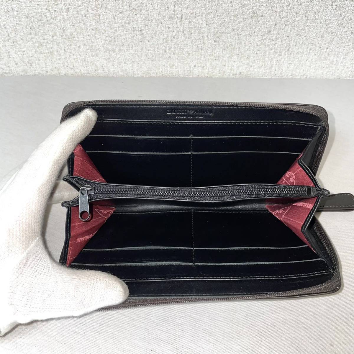 美品】EMPORIO ARMANI エンポリオ アルマーニ 長財布 ラウンド 