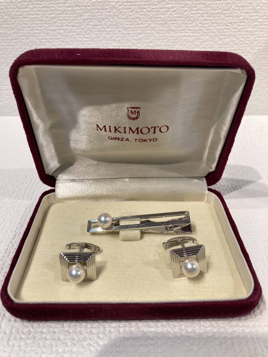 5003』未使用 ミキモト MIKIMOTO タイピン カフスセット パール約7.2mm