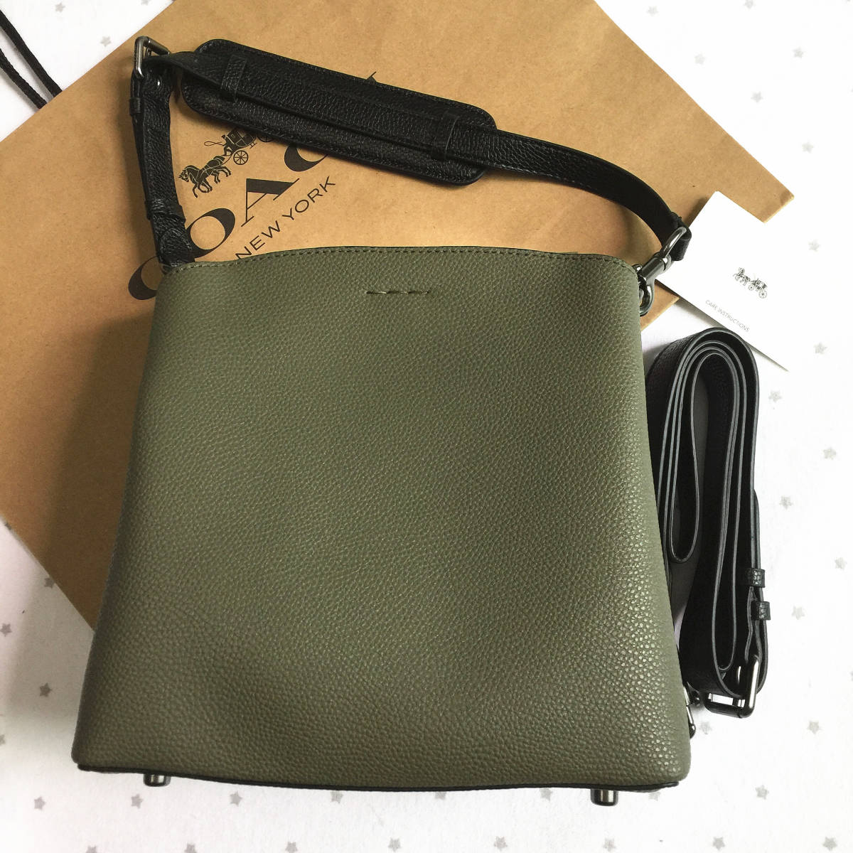 新品未使用】COACH コーチバッグ C3766 オリーブグリーン バケット  