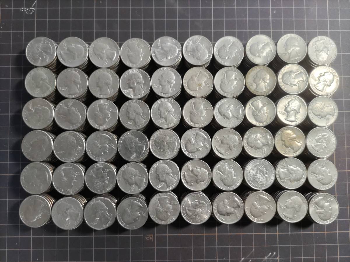 アメリカ ドル 25セント硬貨 クオーター 600枚 おまとめ 計150ドル 3368g 海外 外貨