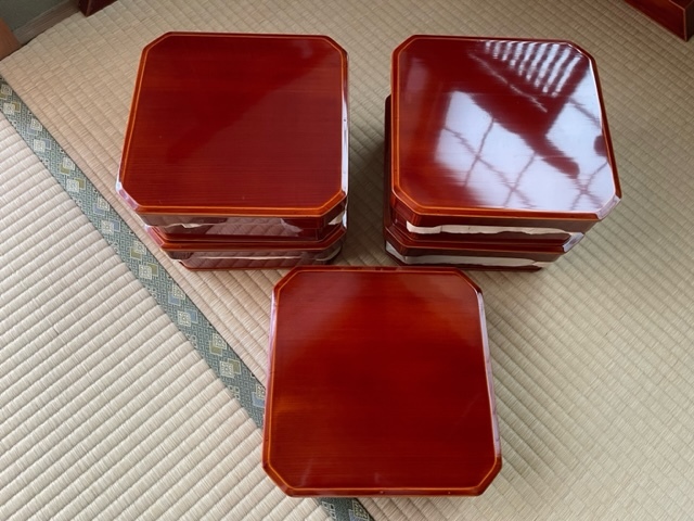 飛騨春慶塗 大徳寺弁当箱 縁高 重箱 五客 茶道具 茶懐石 飛騨春慶塗