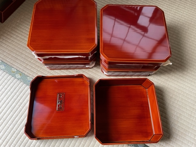 飛騨春慶塗 大徳寺弁当箱 縁高 重箱 五客 茶道具 茶懐石(重箱)｜売買