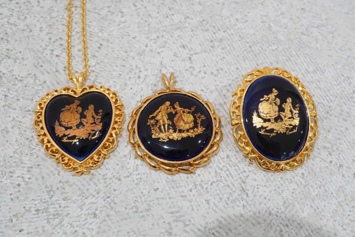 B965 LIMOGES/リモージュ ヴィンテージ ネックレス ペンダント 