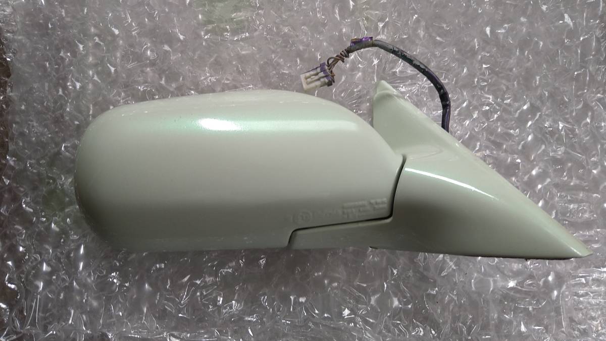 S13 シルビア 運転席側 右 ドア ミラー おそらく純正色のライム 