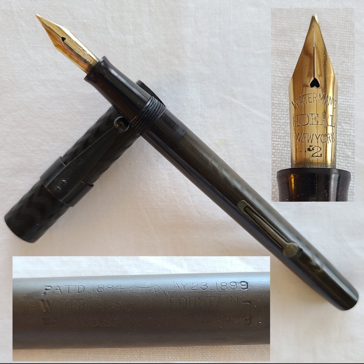 6☆ WATERMAN ウォーターマン 万年筆 IDEAL NEW YORK〈2〉 PATD 1884