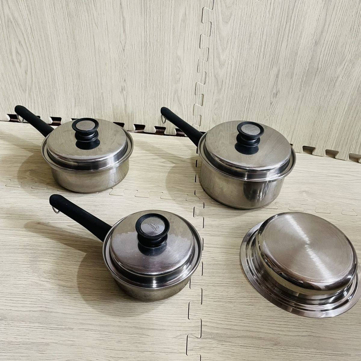 アムウェイ amway queen ステンレス 片手鍋 2個セット 無水鍋