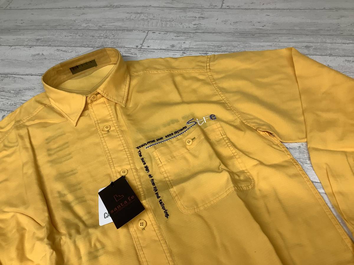 新品未使用　定価24，900円　Lサイズ　 イエローオレンジカジュアルシャツ　santafeサンタフェブランド