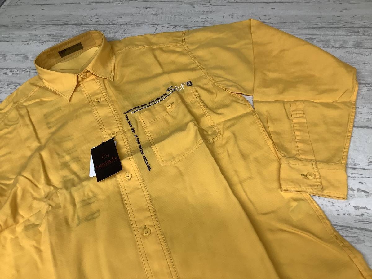 新品未使用　定価24，900円　Lサイズ　 イエローオレンジカジュアルシャツ　santafeサンタフェブランド