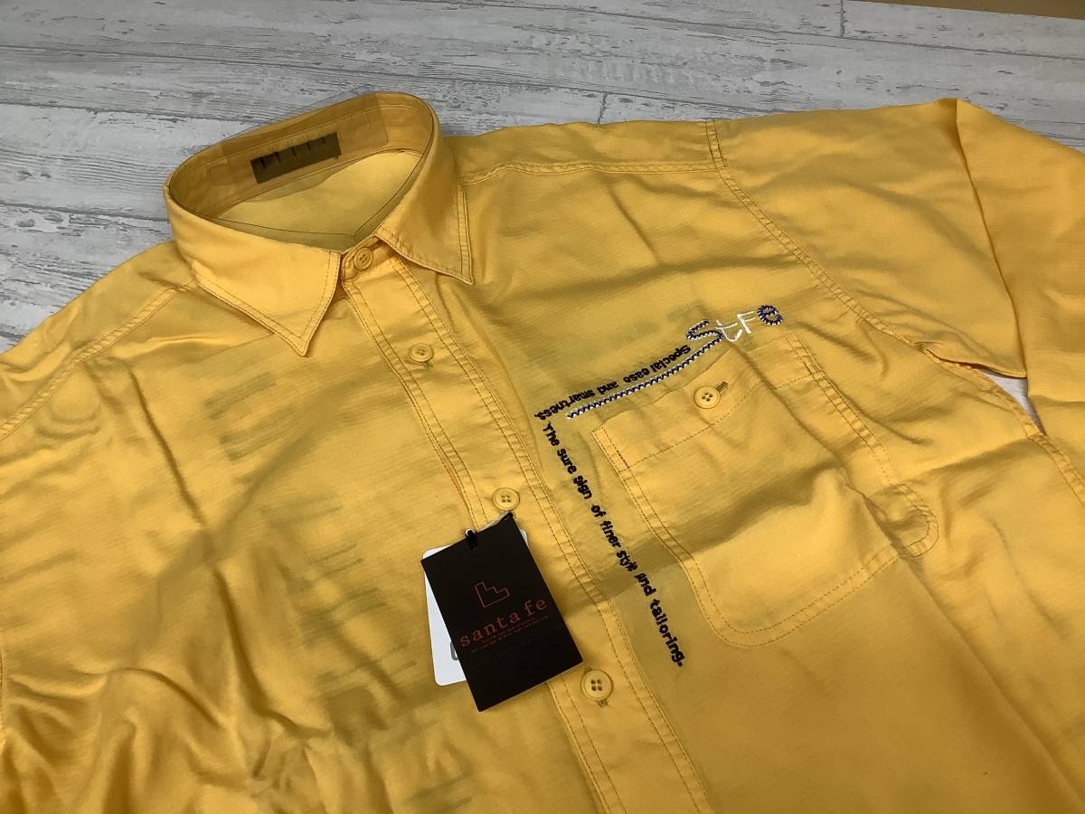新品未使用　定価24，900円　Lサイズ　 イエローオレンジカジュアルシャツ　santafeサンタフェブランド