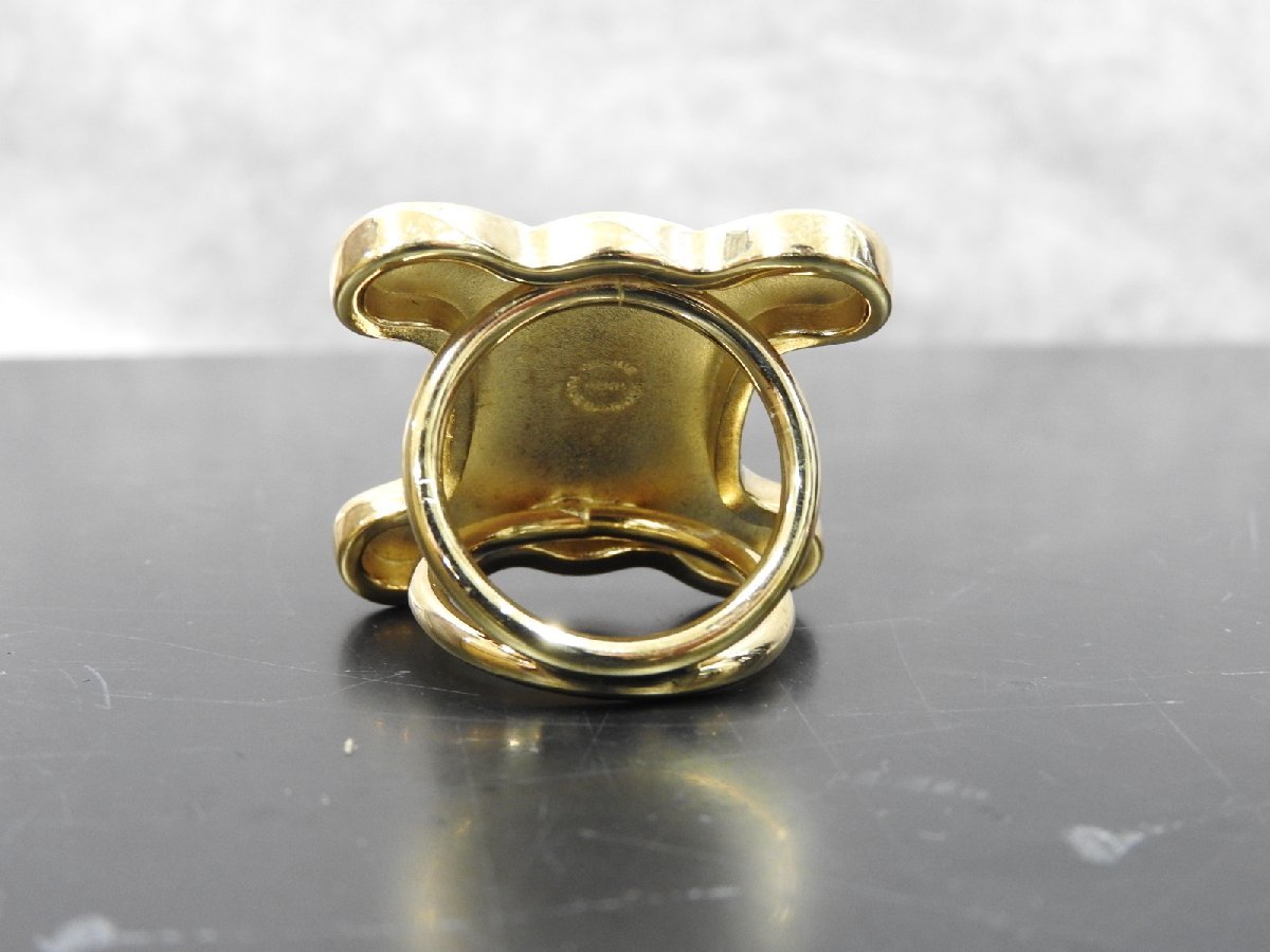 中古CELINE セリーヌ GP ロゴ サークル スカーフリング 〇【神殿店