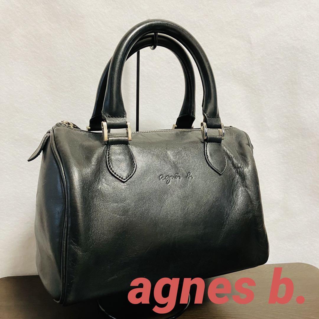 agnes b. アニエスベー　ミニボストンバッグハンドバッグ　レザー