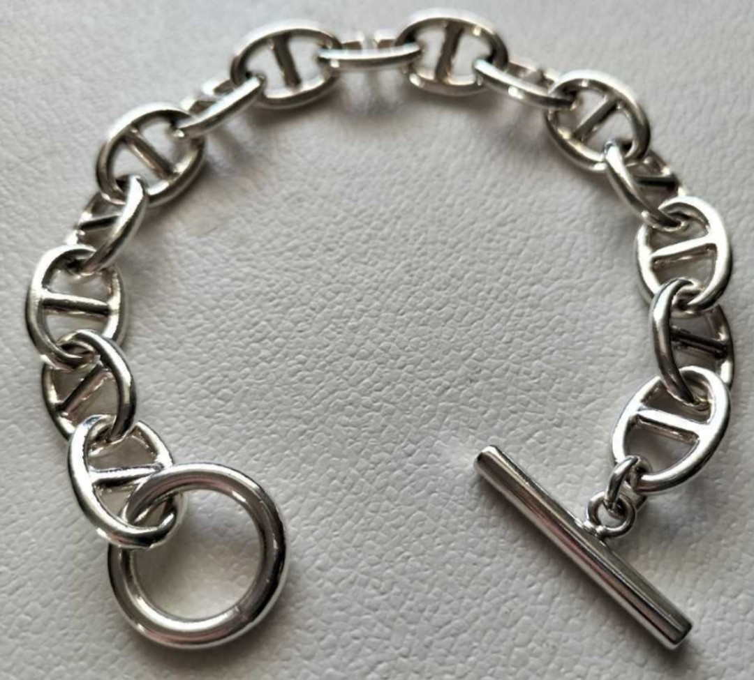 未使用　アンカーチェーン　極太　メキシカン　ブレスレット　tバー　マンテル　特大　マリーナチェーン　ホースビット　シルバー　MEXICAN