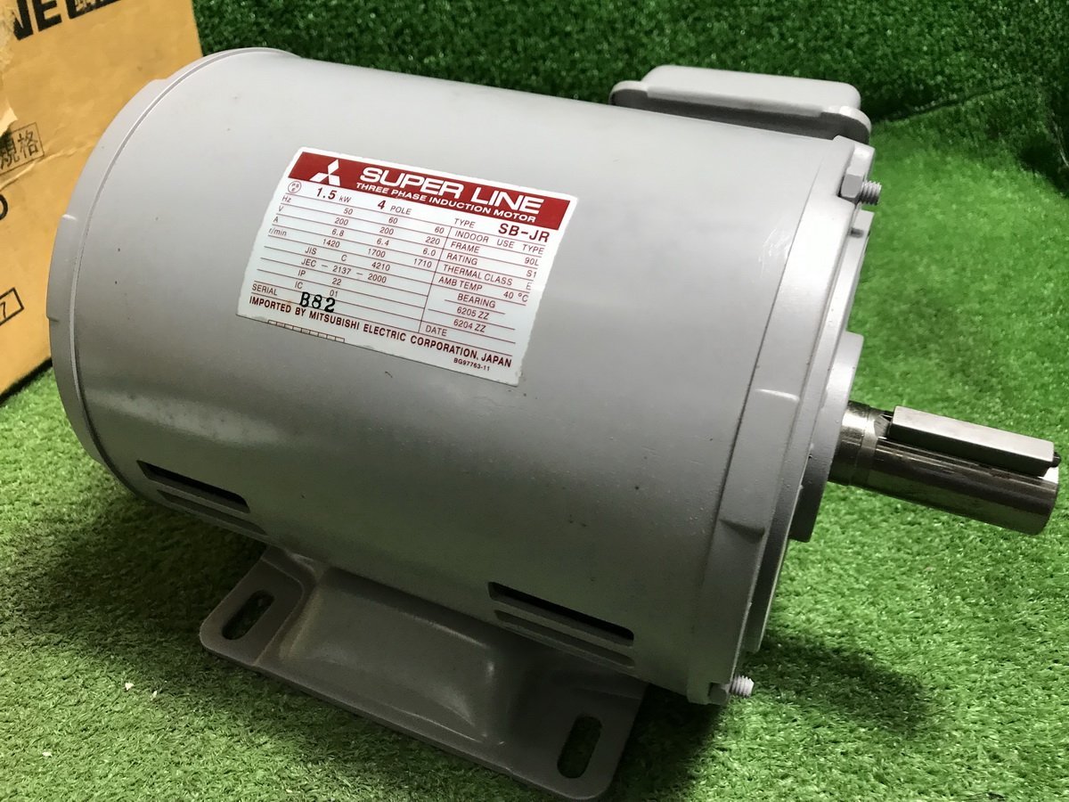 春飯k632 三菱 三相モートルモーター SB-JR 1.5kW 4P 標準三相モートル 