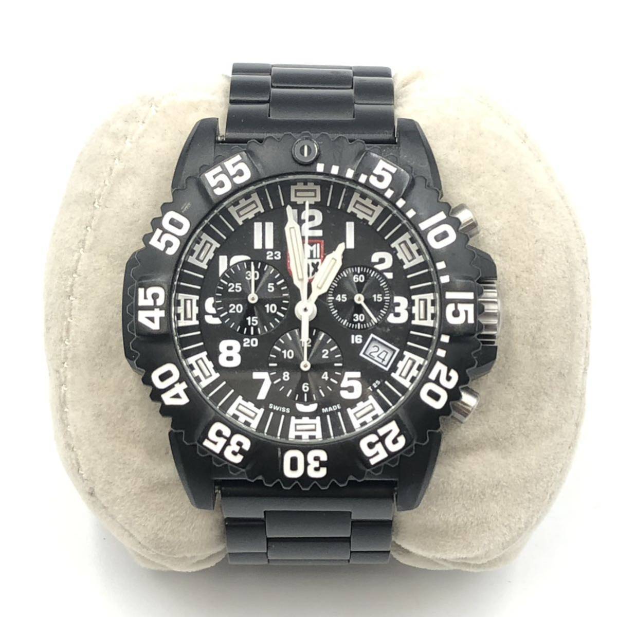 7.4YK-F13☆LUMINOX 腕時計☆ルミノックス/3080/クロノグラフ/ブラック 