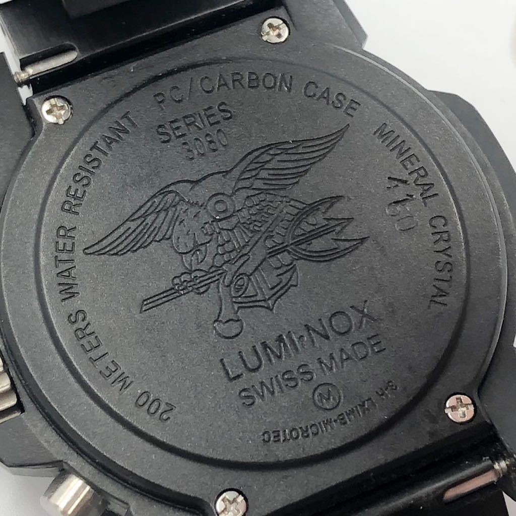 7.4YK-F13☆LUMINOX 腕時計☆ルミノックス/3080/クロノグラフ/ブラック 