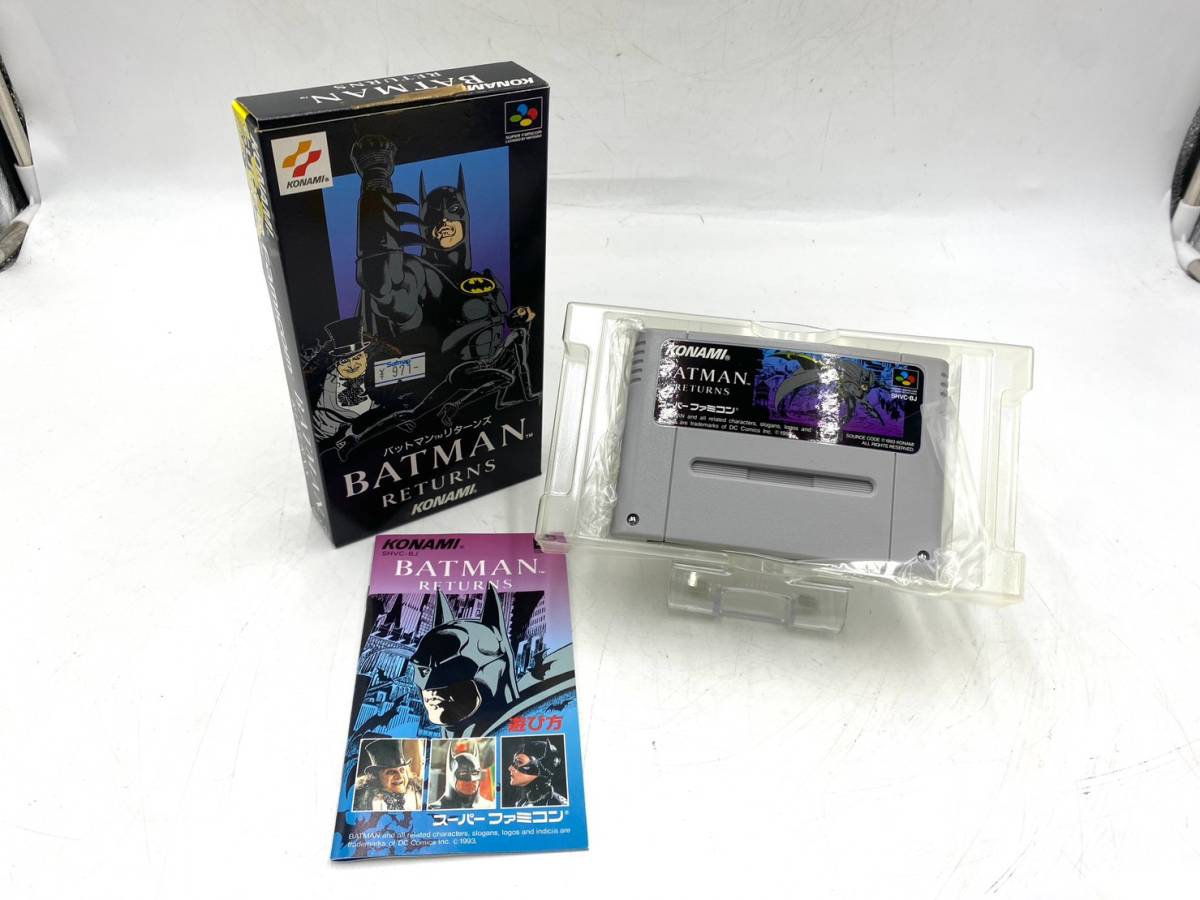 【美品】 KONAMI/コナミ BATMAN RETURNS/バットマン リターンズ スーパー ファミコン ソフト 箱付 説明書付 ゲーム SFC