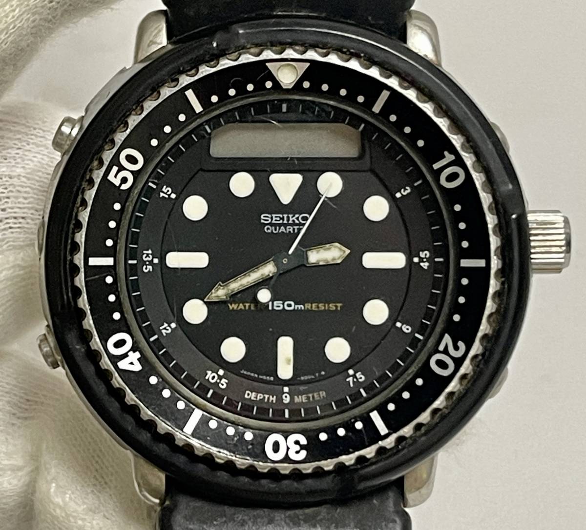 【1円スタート】SEIKO ヴィンテージ 50mハイブリッドダイバー H558-5000 セイコー メンズ腕時計