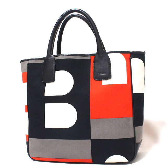 美品 BALLY バリー キャンバス レザー ロゴ ハンドバッグ トートバッグ フォーマル バッグ