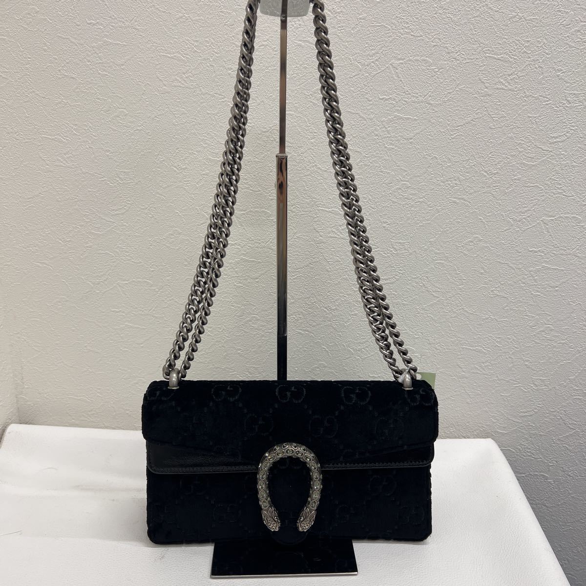 即日終了】 0693 良好 GUCCI グッチ デュオニュソス ベロア チェーン 