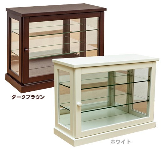 ガラスキャビネット 3段 天然木 コレクションケース 横 W60cm ガラスキャビネット 3段 天然木 コレクションケース 横 W60cm