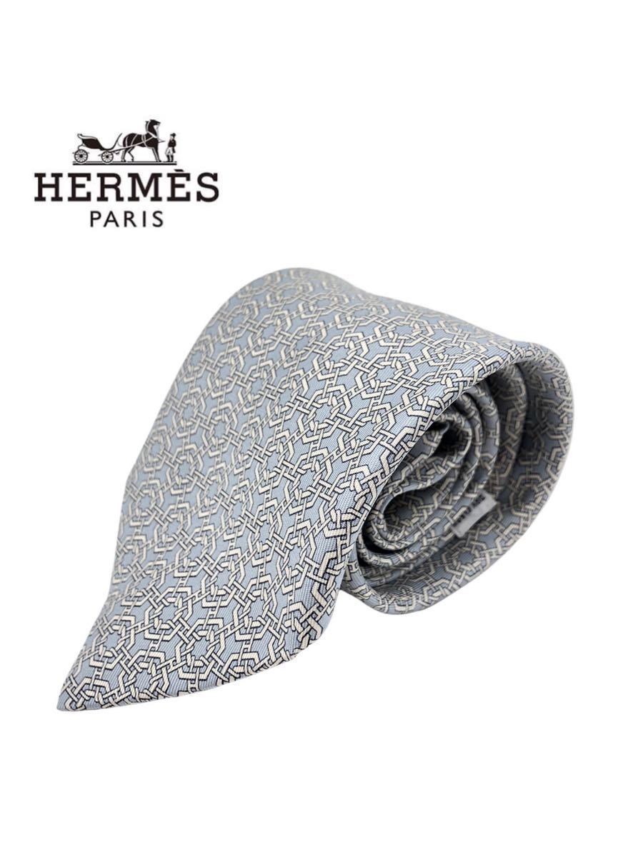 ●新品●未使用●HERMES●エルメス●ブランド●ホワイト●ネクタイ●小物●シルク●フランス●総柄●7761 FA●メンズ●お洒落●GA005
