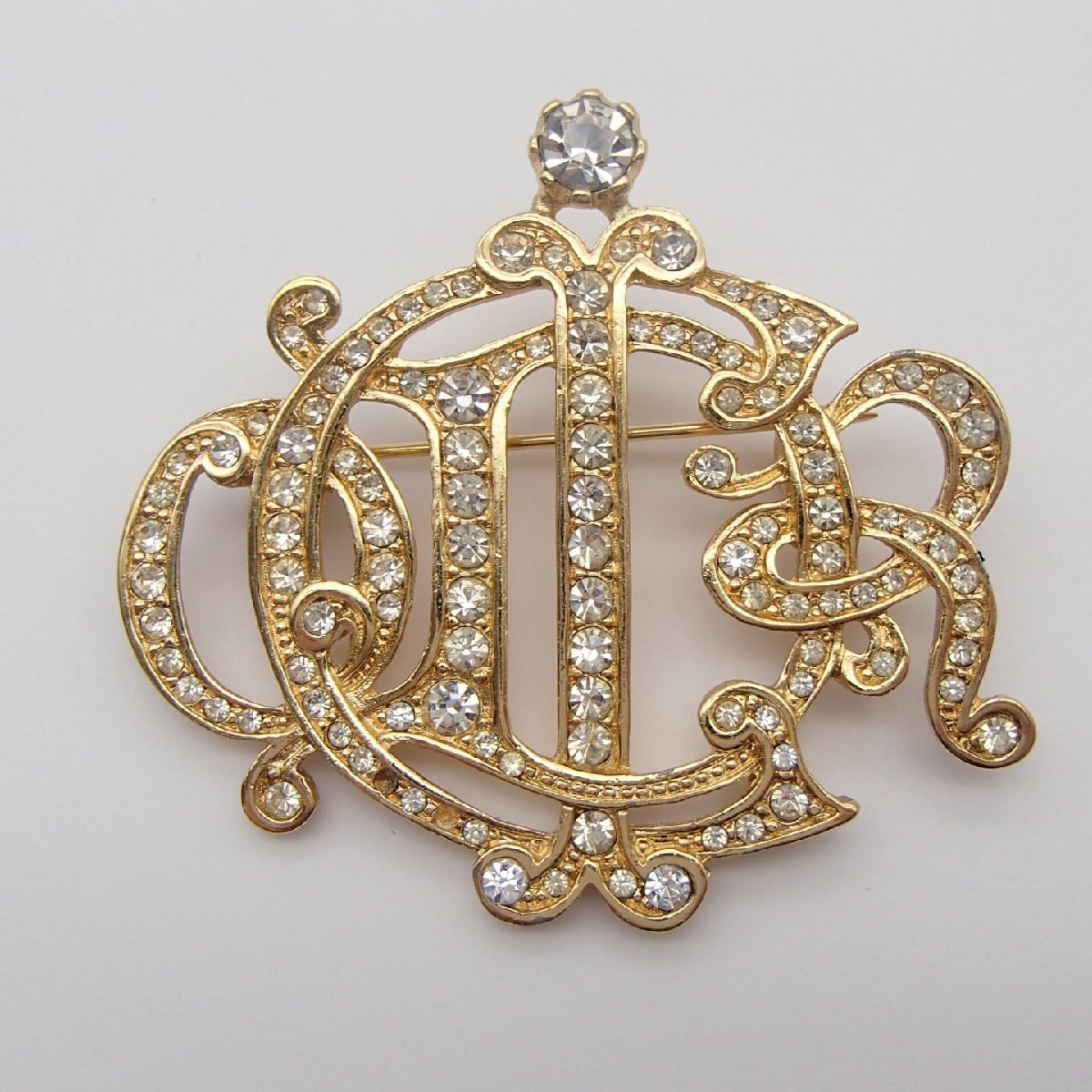 ◎Christian Dior クリスチャン ブローチ /ラインストーン