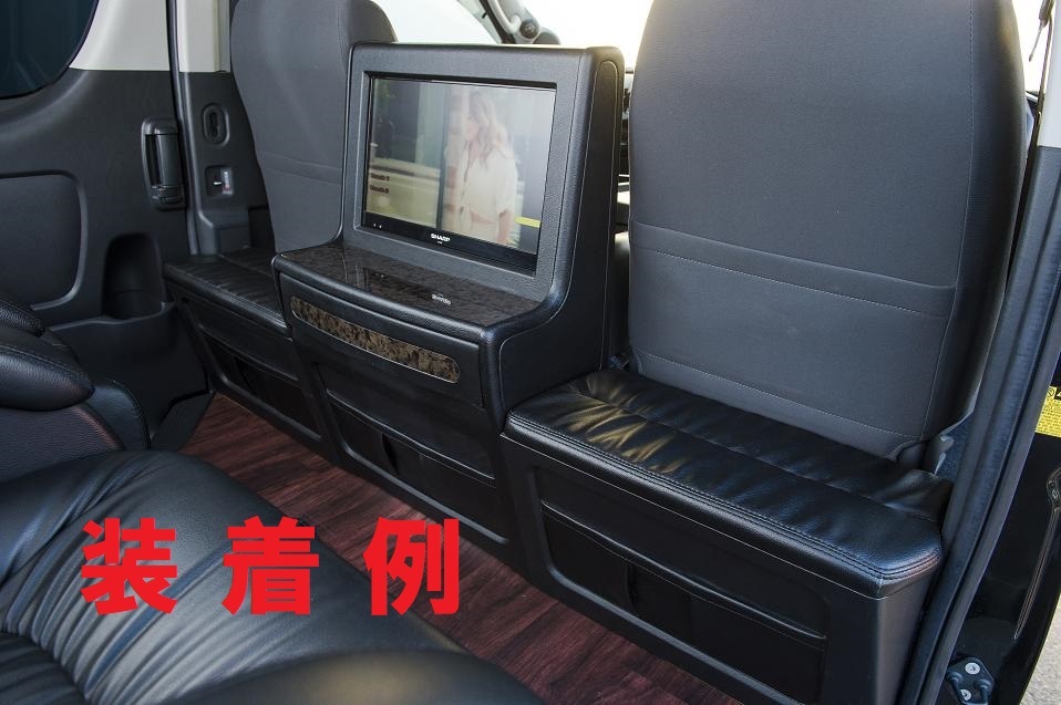 全国無料，送料無料 アウトレット②! エンタテーメント TVコンソール ワイドーボディ ピアノブラック ホットホイールズ製 ２００系ハイエース
