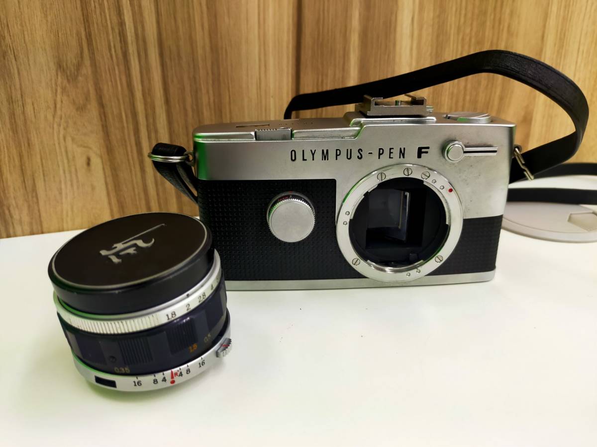 OLYMPUS PEN-F シルバー オリンパス + Olympus F.Zuiko Auto-S 1:1.8