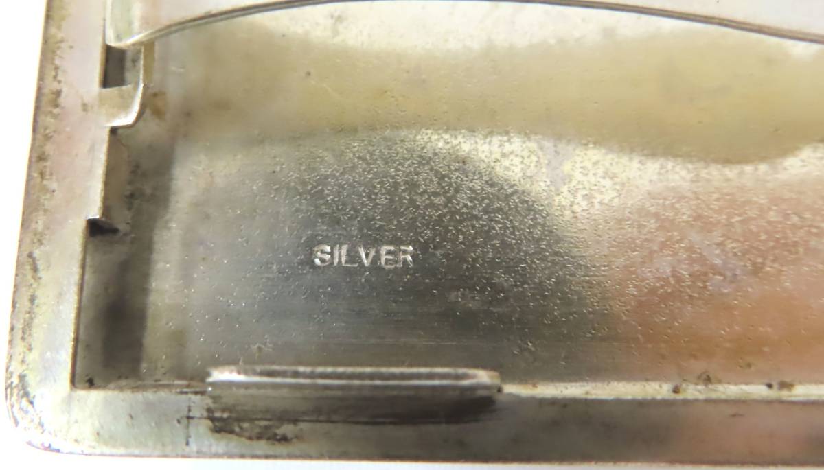 69542 在銘 銀製 SILVER 彫金 銀重 118.3g シガレットケース 煙草
