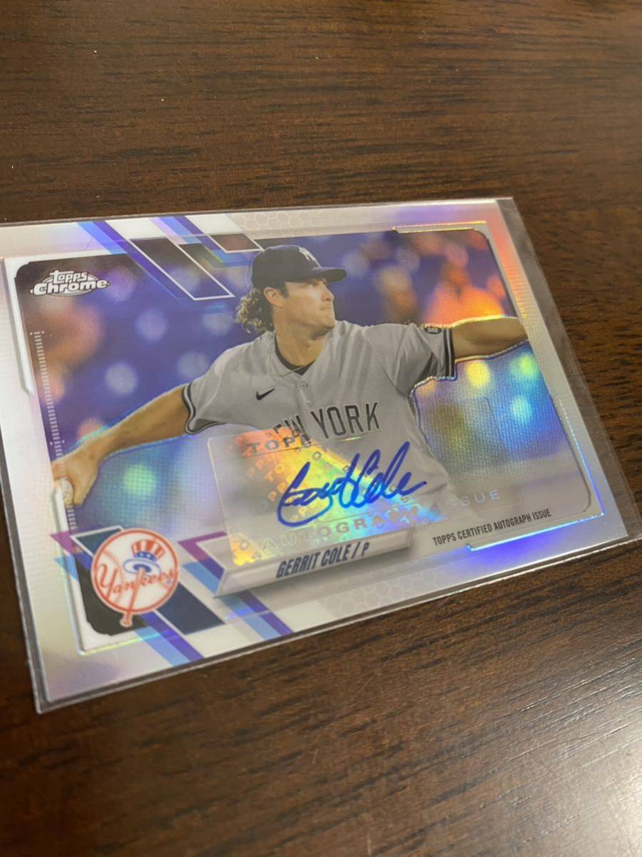 オールスター先発 2021 topps chrome update Gerrit Cole 直筆サイン 