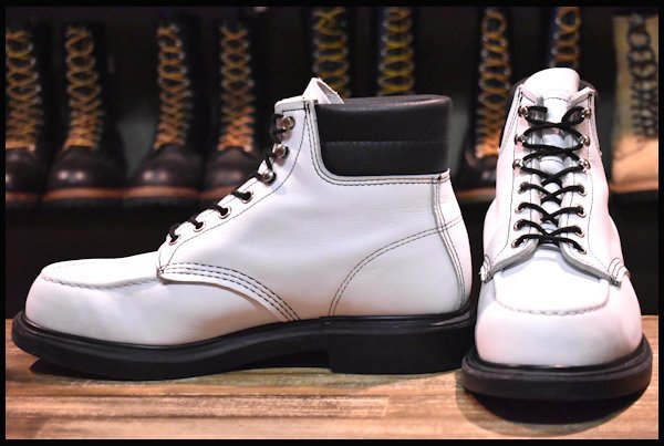 【9E 美品 18年】レッドウィング 8808 スーパーソール 白 ホワイト モックトゥ 編み上げ レースアップ ブーツ redwing 限定 HOPESMORE