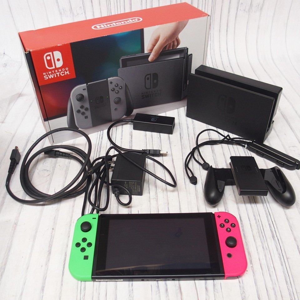  m001 J ニンテンドースイッチ HAC-001 ジョイコン ピンク グリーン 初期化済 稼動品 HORI LANアダプター NSW-004 Nintendo Switch(ニンテンドースイッチ本体)｜売買されたオークション情報、yahooの商品情 ニンテンドースイッチ本体