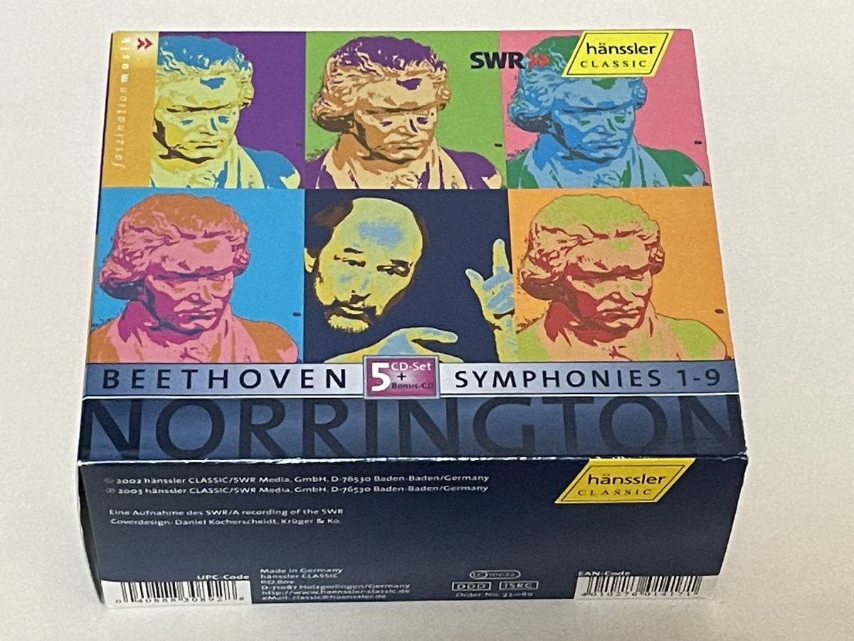 新品 CD ロジャー・ノリントン シュトゥットガルト ベートーヴェン 交響曲全集 廃盤 5CD＋ボーナスCD HANSSLER◇ロジャー・ノリントン