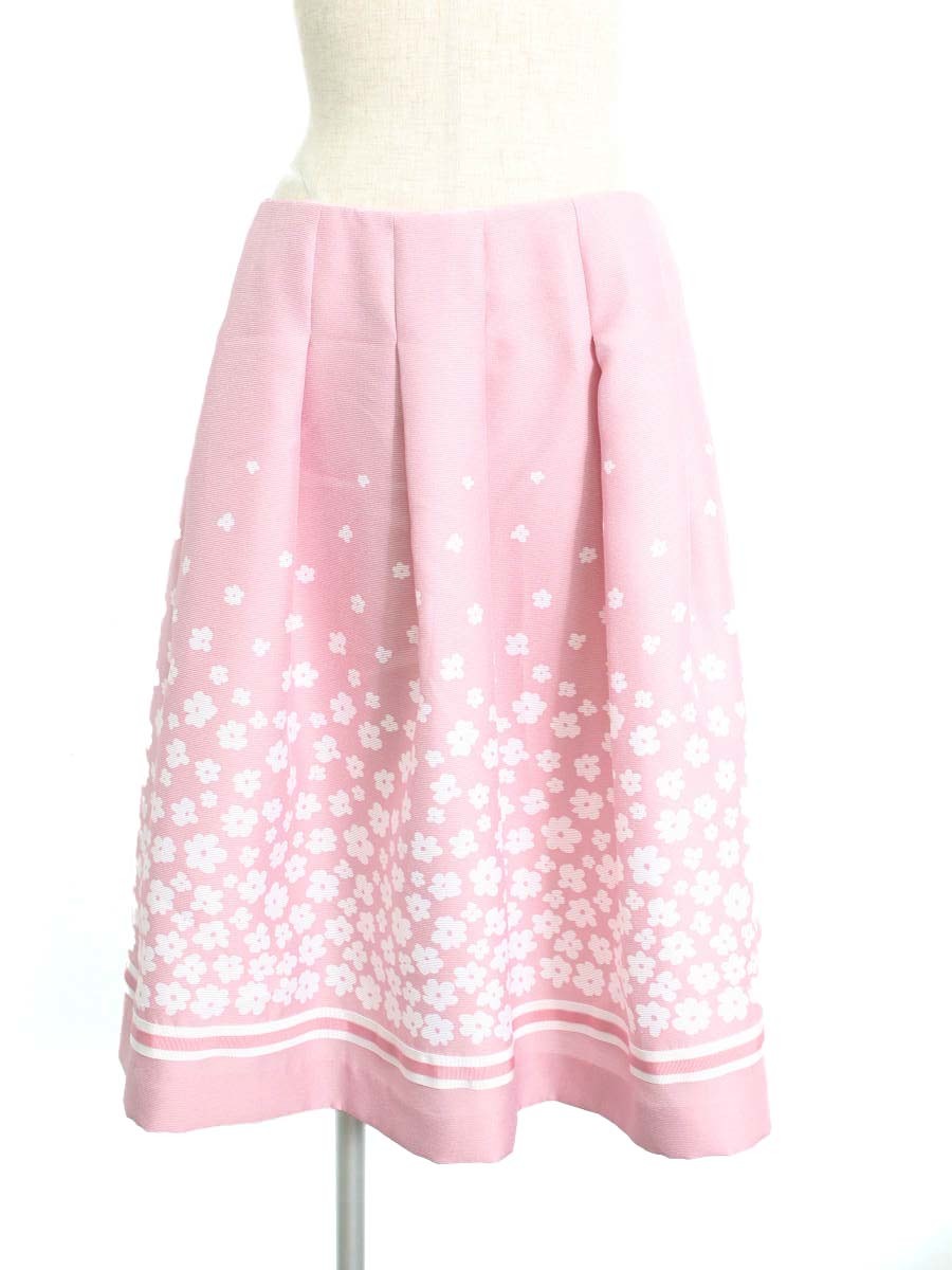 エムズグレイシー スカート タック フラワーモチーフ 花柄 42