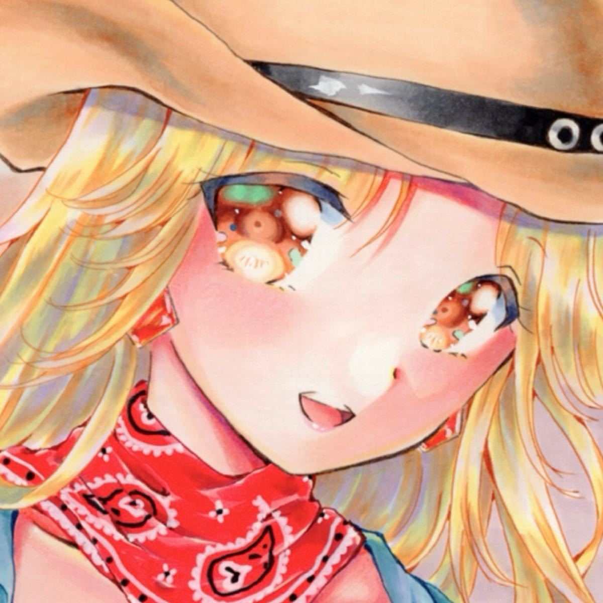 手描きイラスト　オリジナル　ウエスタンガール　A4特選上質紙