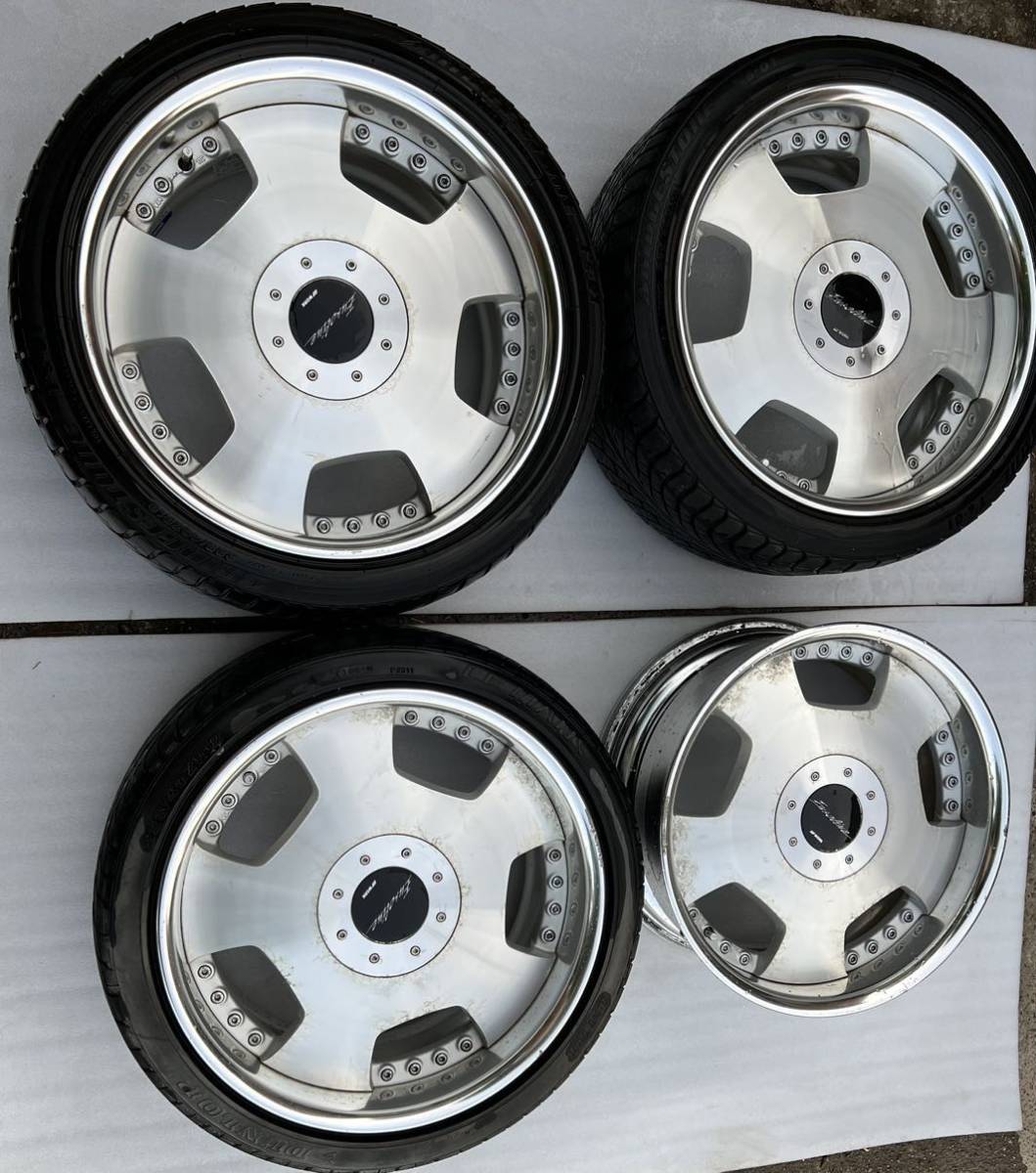 中古 WORK ユーロライン 4本 114.3/ 5H4H 18インチ8J+43 夏タイヤ 225/40R18+