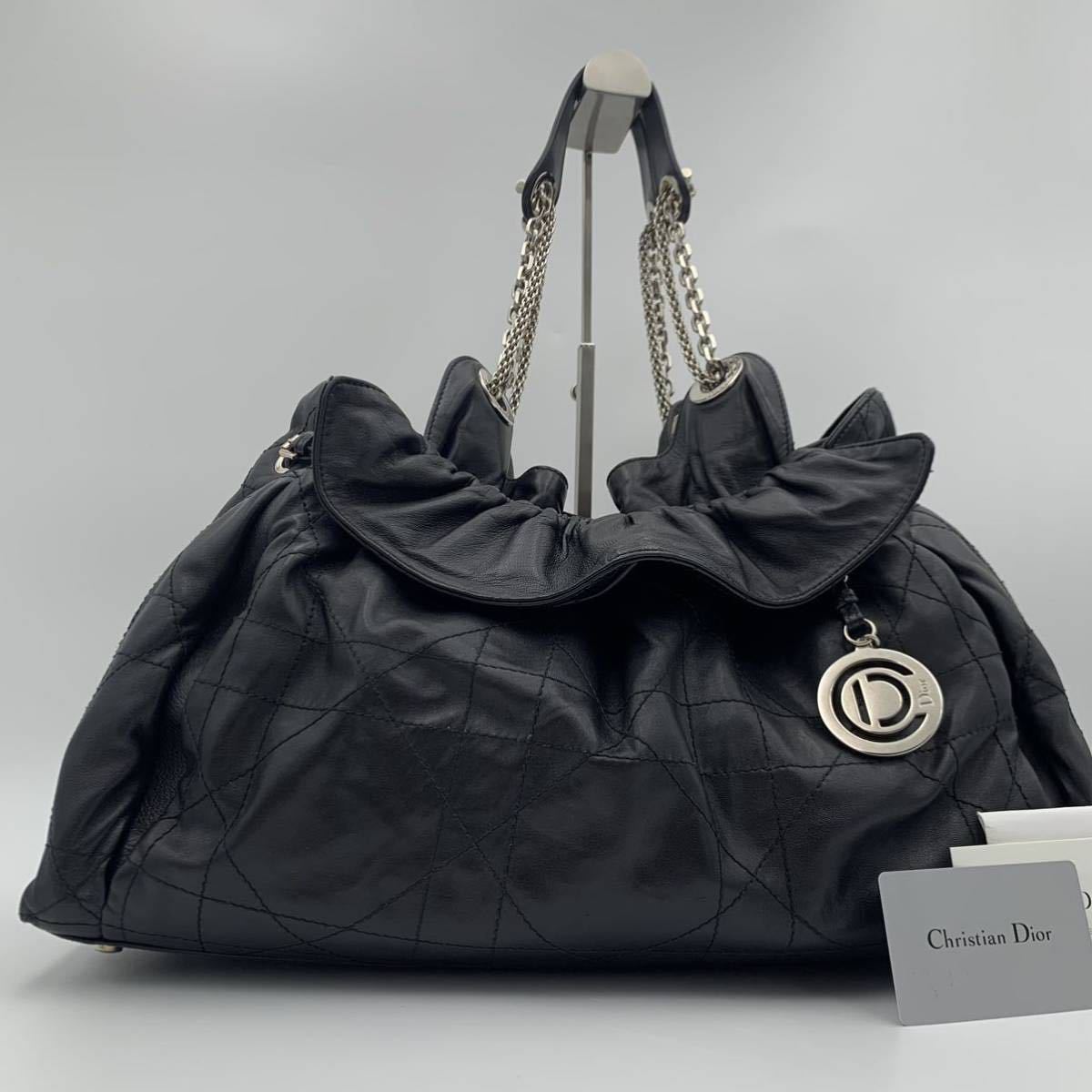 限定SALE，人気セール ギャランティ付き クリスチャンディオール Christian Dior ルトラント カナージュ チェーン トート バッグ レザー 黒 ブラック(その他)｜売買されたオークション情報、yahooの商品情報をアーカイ かばん、バッグ