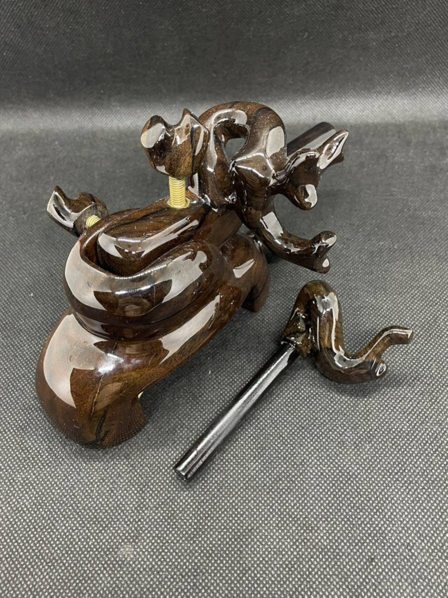 ★シャム柿★　超希少　銘木　新品　特選品　大型大砲万力　天然木目　ヘラブナ　1円スタート 02