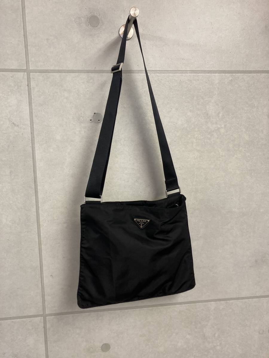 極美品 プラダ 1円スタート！PRADA プラダ ブラックナイロンショルダー